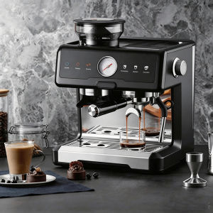 Smart Semi-automatic Coffee Machine 20 Bar Commercial Grade Espresso Machine with Milk Frother Steam Wand Professional Cappuccino&Latte Maker Hot or Cold Brew Iced Coffee