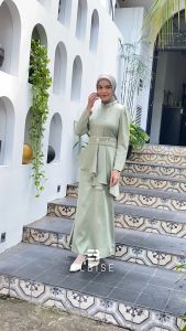 Gamis Satin Setelan Baju Kondangan Terbaru Payet Modern Dress Bridesmaid Wisuda By Elbise