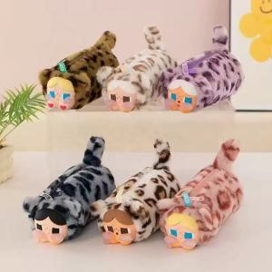LZ60 Large Capacity Leopard Print Crybaby Pencil Case Portable Stationery Cosmetic Storage Bag L60Z