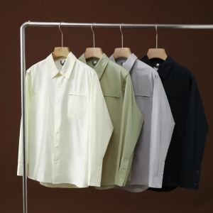 Mens Long Sleeve Shirt Quick Dry Cool Feeling Windproof Water Resistant Outdoor Spring Standard Fit Breathable Casual Shirt