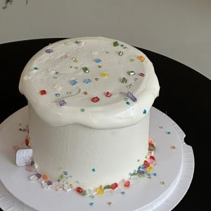 Birthday Cake Decoration Pearl Diamond Sugar Ornament Simple Design Colorful Gem Sand Sugar Baking Dessert Beads Decorations