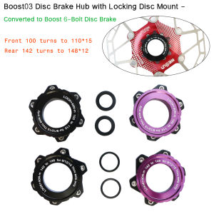 Bicycle Hub Center Lock Adapter to 6 Bolt Disc Brake Boost Hub Spacer 15x100 to 110 Front Rear Washer 12x142 to 148 Thru Axle