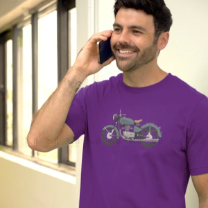 Motorcycle motorbike classic men t-shirt premium cotton round neck short sleeve baju tshirt lelaki