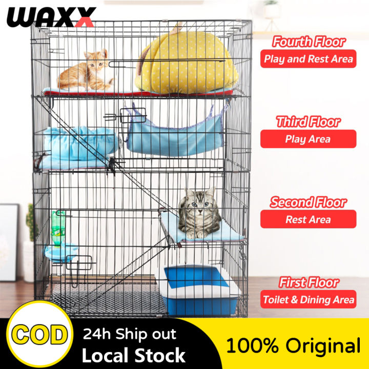 【Free Cat Hammock】Heavy Duty Pet Cage Cat Dog 2/3/4 Layers Large ...