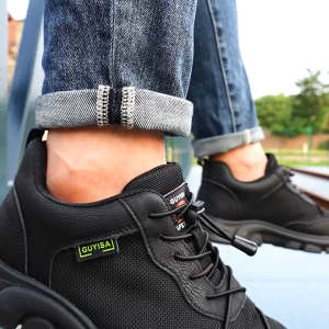 รองเท้าเซฟตี้ น้ำหนักเบา พื้นรองเท้าส่วนบนเป็นตาข่าย ระบายอากาศได้ดี กันลื่น มีเบาะยาง รองเท้าเซฟตี้ น้ำหนักเบา