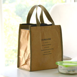 Haogu Tyvek Lunch Bag Handbag Insulation Large Capacity Waterproof Oil-Proof Lunch Box Bag Office Worker Rice Bag