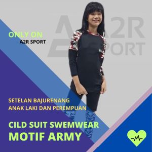 Baju renang anak tk.Setelan Army TK Baju renang anak lengan panjang laki-laki dan perempuan