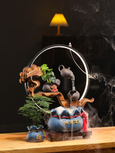 Creative Make a Fortune as Endless as Flowing Water Hanging Pot Decoration Circulating Water Decoration Living Room TV Cabinet Office Desk Surface Panel Bring In Wealth and Treasure Gift