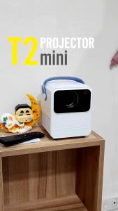 ปรเจคเตอร์4K T2 MIni Projector Full HDมินิโปรเจคเตอร์ WIFI บลูทูธ รองรับการมิเรอร์หน้าจอโปรเจคเตอร์มินิต่อกับมือถื