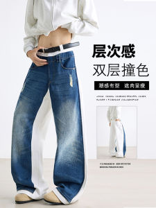 กางเกงยีนส์ทรงหลวมสไตล์อเมริกันสำหรับผู้ชาย กางเกงขายาวทรงตรง ทรงหลวม ทรงขากว้าง ฤดูใบไม้ร่วง 2025 ทรงลำลอง ทรงปกติ