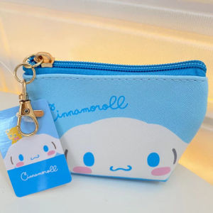 SANRIO Cinnamoroll Kuromi dompet koin เฮลโลคิตตี้น่ารักเมโลดี้ตัวการ์ตูนกระเป๋าเก็บของขนาดเล็กของขวัญแบบพกพา