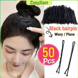 C.N 50pcs/pack Black Hair Clip Lady Hairpins Curly Wavy/Plane Grips Hairstyle Hairpins Women Bobby Pins