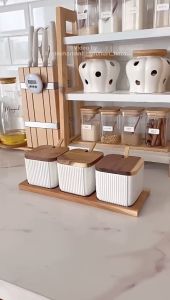 Brewsuniq - Minimalist Condiment Container Set Black / Mangkuk Saji Tempat kondimen Bumbu Masak