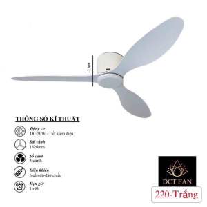 [TRẦN THẤP] Quạt Trần Cổ Ngắn 18cm Dành Cho Trần ThấpChung CưPhòng Ngủ.Điều Khiển 6 Số 3 Cánh Nhựa Cao Cấp.Bảo Hành.