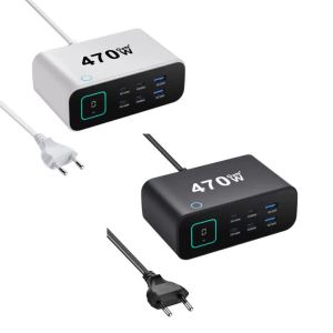 Bộ Sạc Để Bàn 470W GaN 3.0 USB-C PD 6 Cổng Sạc Nhanh 4C2A Siêu Di Động Cho Điện Thoại Và Máy Tính Bảng - Deepartner