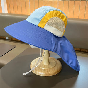 Childrens Sun Protection Hats Breathable Beach Large Brim Hats Spring Summer New Style Boys Fishing Village Sun Hats