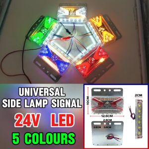 24V Universal Side Lamp Lampu Tepi LED Marker Light Lorry Truck Trailer Signal Flowing MERAH BIRU HIJAU KUNING PUTIH