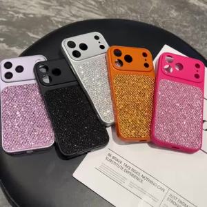 szhaiyu | Luxury Glitter Rhombus Grid Sequins TPU Phone Case for IPhone 17 Air 16E 15 14 Plus 13 12 11 Pro Max Soft Protective Cover