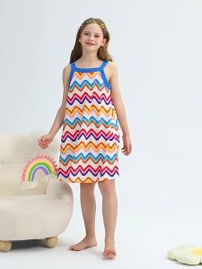 Dress for Kids Girls Sleeping Skirt Ice Silk Kuromi Dress Home Clothes Strap Dress for Kids Girls 3 to 8 years old