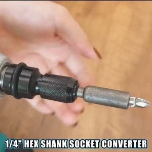 1/2" to 1/4" Hexagon Shank Chuck  impact wrench socket adaptor Air Power Wrench Converter Adapter Electric wrench conversion