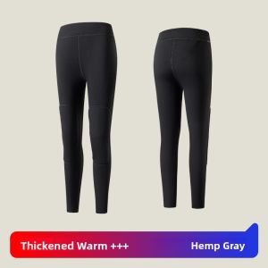 HLA | Ladies Thickened Lamb Velvet Fleece Lined Warm Knee Pads Pants Winter Thermal Trousers Woolen Waist Patch Autumn Pants