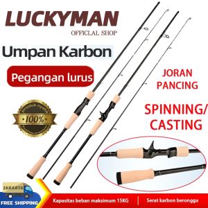 LUCKYMAN Joran Pancing Karbon Luar Ruangan 1.8/2.1m/Spin Casting/Bc