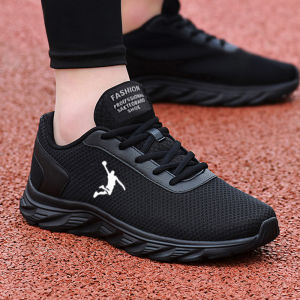 Lightweight Breathable Mesh Sports Shoes Mens Anti-slip Wear-resistant Running Shoes Low Top Lace-up Rubber Outsole