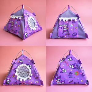 Mini Pet Doll House Tent Nearby 12 Ob11 Tiger Skin Peacock Peony Bird Nest Sleeping Birdhouse Small Pet Supplies