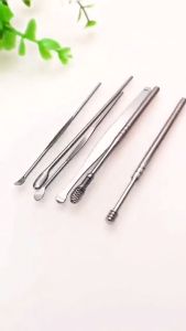 Ear Pickers 6 Piece Set Creativity Portable Ear Digger & Ear Hollowing Ear Scooper Set