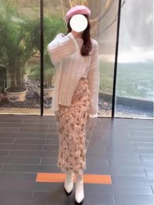 New 2025 Tassel Embroidered A-Line Mini Skirt High Waist Midi Length Bodycon Skirts for Women Commute Pure Color Polyester