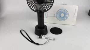Quạt cầm tay mini sạc điện cute gió mạnh có đế để bàn bằng nhựa tiện lợi