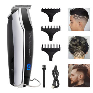 Multi-Speed Adjustable Electric Hair Clippers for Home Use LCD Engraved Hair Trimmer Pompadour Scissors Professional Haircut Kit
