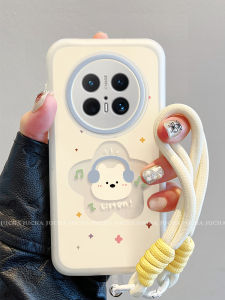 Huawei Mate70Pro Soft Silicone Phone Case Protective Cover Fashionable Full-Bodied Cartoon Dog Earphones Design for Women