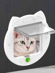 ประตูแมวเงียบพร้อมกุญแจสำหรับประตูไม้ขนาดเล็กและขนาดกลาง ประตูสำหรับแมวแบบอิสระทั้งสองทางสำหรับห้องนอนและตู้เสื้อผ้า