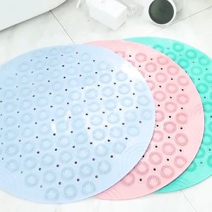 Giftidea Non-Slip Shower Mat Bath Mat with Drain Hole Foot Massage Dots