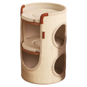 HOOPET | Two-tiered Enclosed Scratch Post Cat House