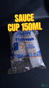 Sauce Cup 150 ml isi 25 pcs Wadah Tempat Saos Sambal Plastik Thinwall Klip