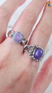Charoite Titanium Adjustable Rings (9 Types to Choose)