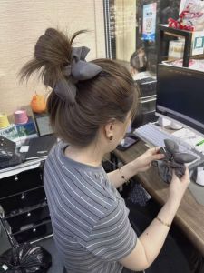 Korean Style Cotton Filled Butterfly Knot Hair Ties for Women Premium Feeling Hair Bands for Bun High Ponytail Hair Accessories