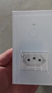 Brazilian Smart WiFi Switch Socket Combo 1/2 Gang Touch Panel Works with Alexa Google Assistant Tuya 100-240V