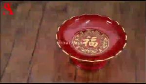 Piring Buah Sembahyang Kristal Pakai Kaki Altar Buddha Aesthetic Piring Hidangan Crystal Plastik