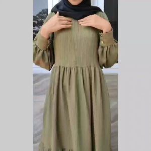 Gamis Lesya LadyCrush Polos Premium Terbaru Dan Mewah | Dress Wanita Kondangan Polos Susun Lady crush