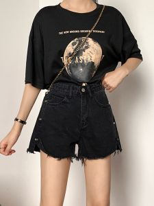 High Waist Wide Leg Short Jeans for plus Size Women Summer Slimming A-Line Hot Pants Suitable for Pear Shaped Body Thick Thighs