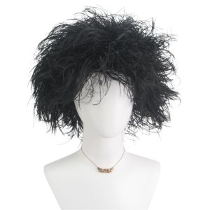 Black Synthetic Short Curly Wig Film Character Scissors Hands Style for Cosplay April Fools Day Halloween CostumePartyAccessory