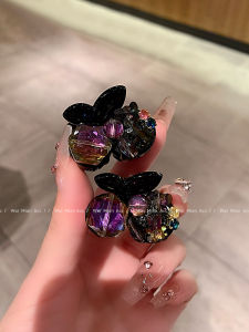 Fashionable Luxury Cherry Hair Clip Womens Crystal Half Updo Hair Clip Versatile Simple Side Headwear Elegant Hair Accessories