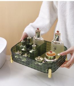 LESS - Light luxury style storage box desktop storage transparent cosmetics storage box lipstick skin care product shelf