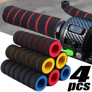 4Pcs Motorcycle Bike Sponge Grip Cover Anti-skid Sponge Bike Grips Bicycle Handle Bar Foam Sponge Cover Universal Comfort Sponge Foam Handle Bar Handlebar Cover Motorcycle Accessories