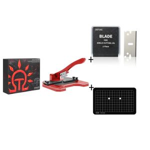 DSPIAE AT-CJ Angel Cutting Station Hand Tool Set for Precision Work Aluminium Alloy DIY Hobby Model Tools Red Carbon Steel Blade