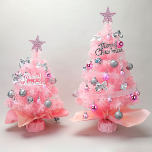 45CM/60CM Mini Christmas Tree Artificial Christmas Pine Trees Tabletop Xmas Tree Mini Christmas Pine Tree with LED Lights Star Tree Topper and Christmas Ornaments for Christmas Table Decorations