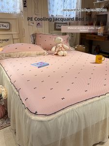 Suxuan | Cool Feeling Ice Silk Bed Skirt Set 3 Pieces